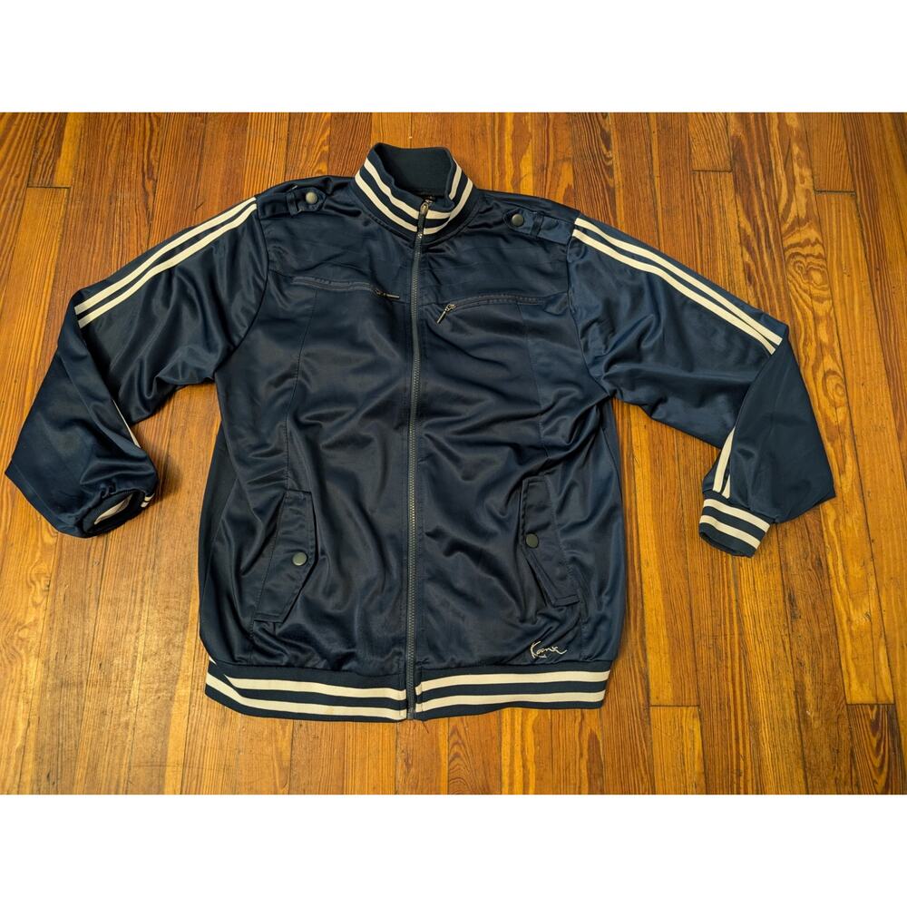 KARL KANI VTG 90s Blue Mens Track Jacket Size Large in good condition.